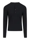 Tom Ford Short-button Fastening T-shirt In Black