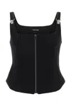 Tom Ford Double Cady Stretch Zipped Corset Top In Black