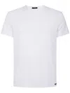 Tom Ford Logo Round Collar Short-sleeved T-shirt In White