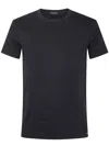 Tom Ford Round Collar Logo T-shirt In Black