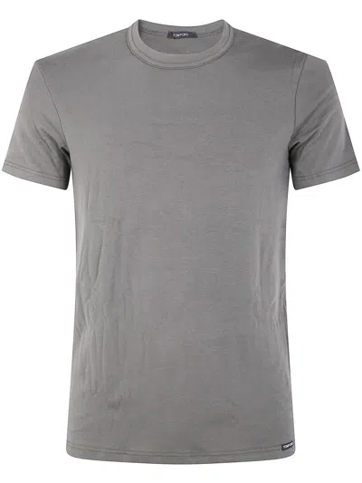 Tom Ford Crew Neck Short Sleeve T-shirt Design In Gray