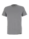TOM FORD GREY CREW NECK T-SHIRT IN COTTON STRETCH MAN