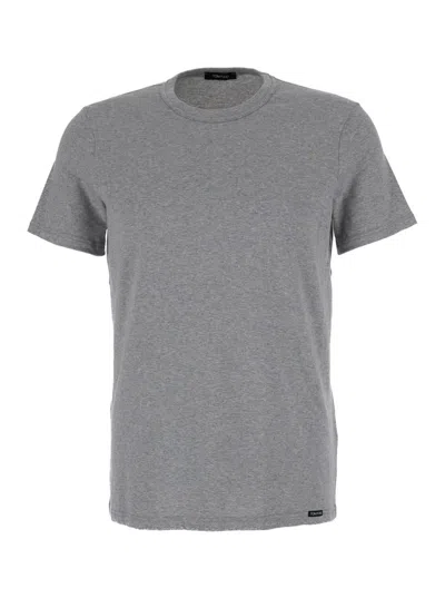 Tom Ford Slim-fit Cotton-blend Jersey T-shirt In Grey