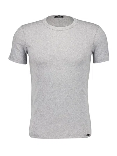 Tom Ford T-shirt Crewneck Cotton Stretch Jersey Clothing In Gray
