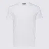 Tom Ford Mens White Brand-embroidered Crewneck Cotton-blend T-shirt