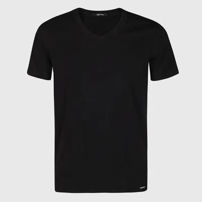 TOM FORD TOM FORD BLACK COTTON T-SHIRT