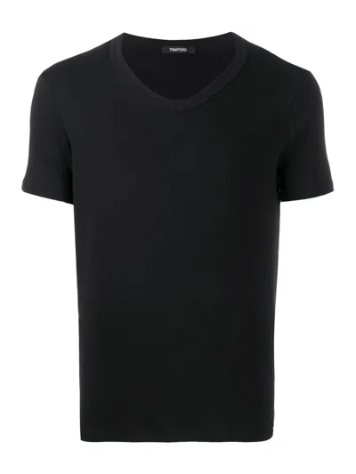 Tom Ford T Shirt In Cotone In Black