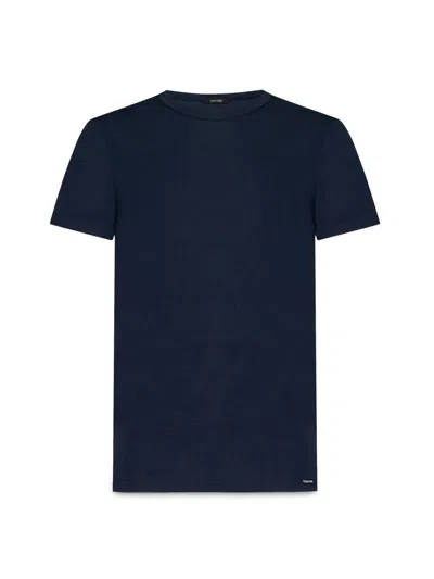 Tom Ford T Shirt In Cotone In Blue