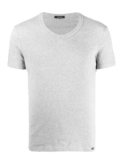 Tom Ford T Shirt In Cotone In Gray