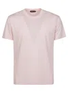 Tom Ford Short Sleeve Crewneck T-shirt In Light Pink