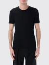 Tom Ford Crewneck T-shirt With Logo Embroidery On The Front And Perforated Design In Cotton Man In Black