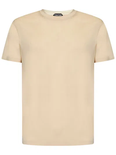 Tom Ford Cut And Sewn Crew Neck T-shirt Clothing In Brown