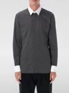 Tom Ford Cotton Shirt With Diamond Print And Contrast White Collar In Black