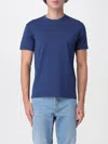 Tom Ford Mens Sea Blue Crewneck Regular-fit Cotton-blend T-shirt In Blue