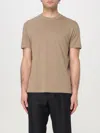 Tom Ford Military Green Crewneck T-shirt With Tf Embroidery In Lyocell And Cotton Blend Man In Multicolor