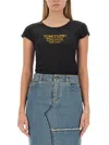 Tom Ford Silk Crew Neck Slim Fit T-shirt Graphic Print In Black