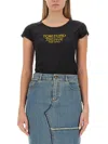 Tom Ford Black Gold Logo Print T-shirt In Black