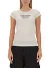 Tom Ford Logo Print Silk T-shirt In White