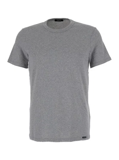 Tom Ford Classic Crewneck T-shirt In Gray