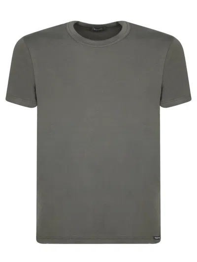 Tom Ford Grey Regular Fit T-shirt With Classic Crew Neckline In Gray