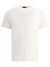 Tom Ford White Crewneck T-shirt With Tf Embroidery In Lyocell And Cotton Blend Man