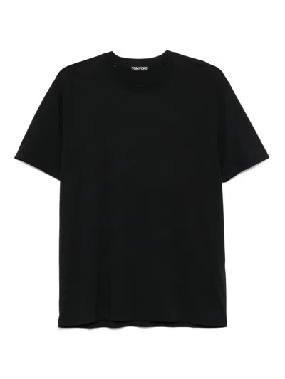 TOM FORD TOM FORD BLACK CREWNECK SHORT-SLEEVE