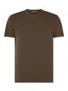 Tom Ford Regular Fit T-shirt In Lyocell And Cotton In Beige