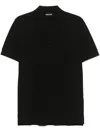 Tom Ford Pique Polo Shirt Ss Lyocell In Black