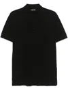 Tom Ford Pique Polo Shirt Ss Lyocell In Black