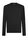 Tom Ford Fine-ribbed Logo Embroidered T-shirt In Black