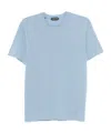 Tom Ford Crew Neck Cotton Blend T-shirt In Blue