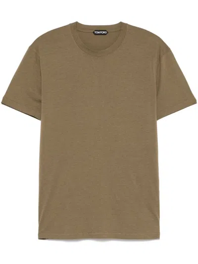 Tom Ford Men Lyocell And Cotton Regular Fit T-shirt In Green