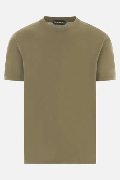 Tom Ford Crew-neck Short-sleeve T-shirt In Nude