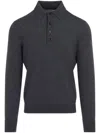 Tom Ford Premium Grey Wool Polo T-shirt In Grey