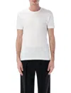 Tom Ford White Crewneck T-shirt With Logo Embroidery On The Front And Perforated Design In Cotton Man In White