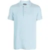 Tom Ford Toweling Cotton Blend Polo Shirt In Blue