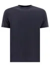 Tom Ford Blue Crew Neck T-shirt With Embroidered Logo In Blue