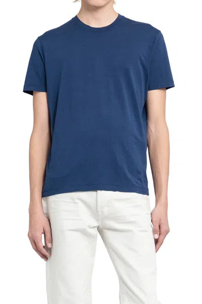 Tom Ford T-shirt With Round Neck And Short Sleeves In Blue