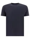 Tom Ford Blue Crew Neck T-shirt With Embroidered Logo In Blue