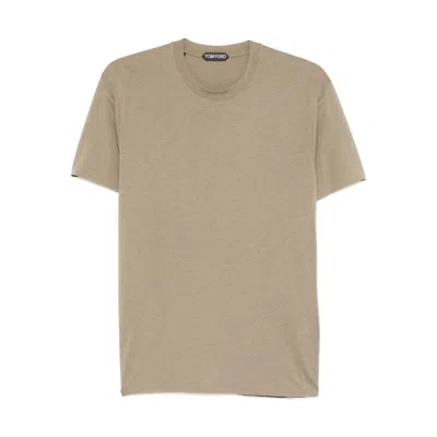 Tom Ford Short Sleeved Crewneck T-shirt In Brown