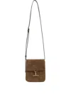 Tom Ford Mini Leather-trimmed Suede Shoulder Bag In Brown