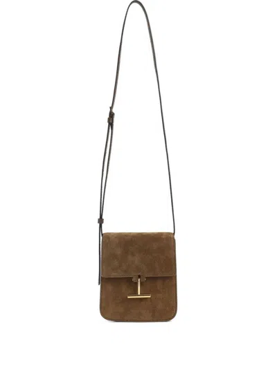 Tom Ford T-strap Shoulder Bag In Brown