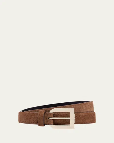 Tom Ford T Suede Belt In Brown