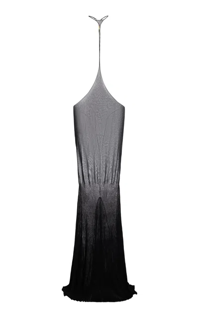 Tom Ford T-trim Sheer Knit Maxi Skirt In Black