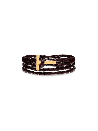 Tom Ford 't-wrap' Bracelet In Brown