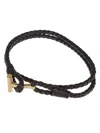 Tom Ford T Wrap Woven Bracelet In Black
