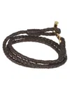 Tom Ford T Wrap Woven Bracelet In Brown