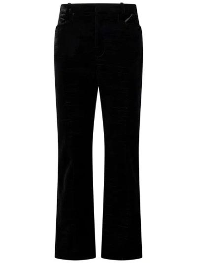 Tom Ford Mid-rise Tailored Velvet Trousers In Black