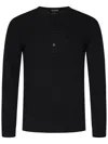 Tom Ford Mens Black Henley Ribbed Relaxed-fit Cotton-blend T-shirt In Black
