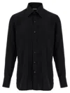 Tom Ford Black Shirt With Classic Collar In Tech Fabric Man In Black